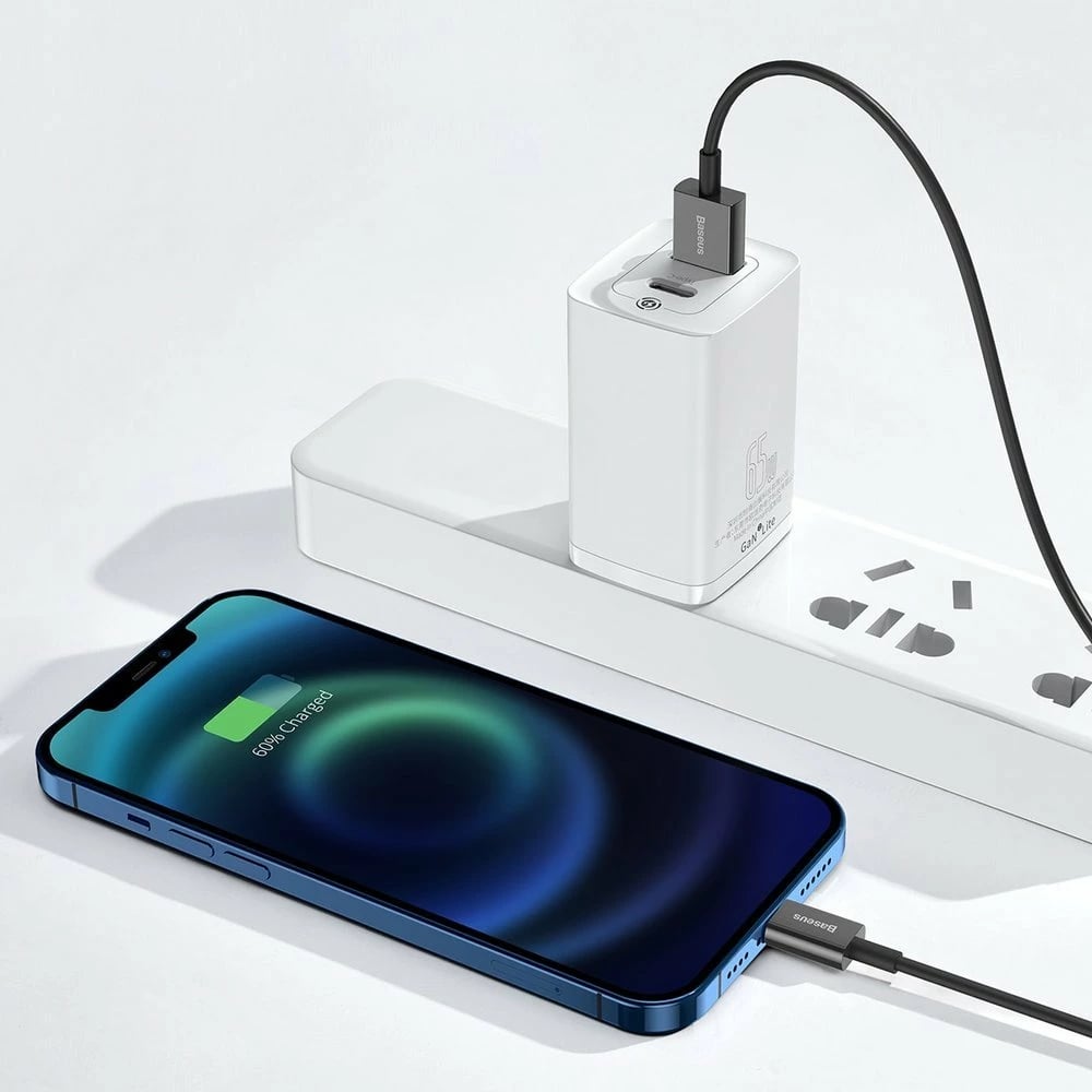 Kabllo Baseus Superior USB-Lightning CALYS-A01, 1m, 2.4A, e zezë