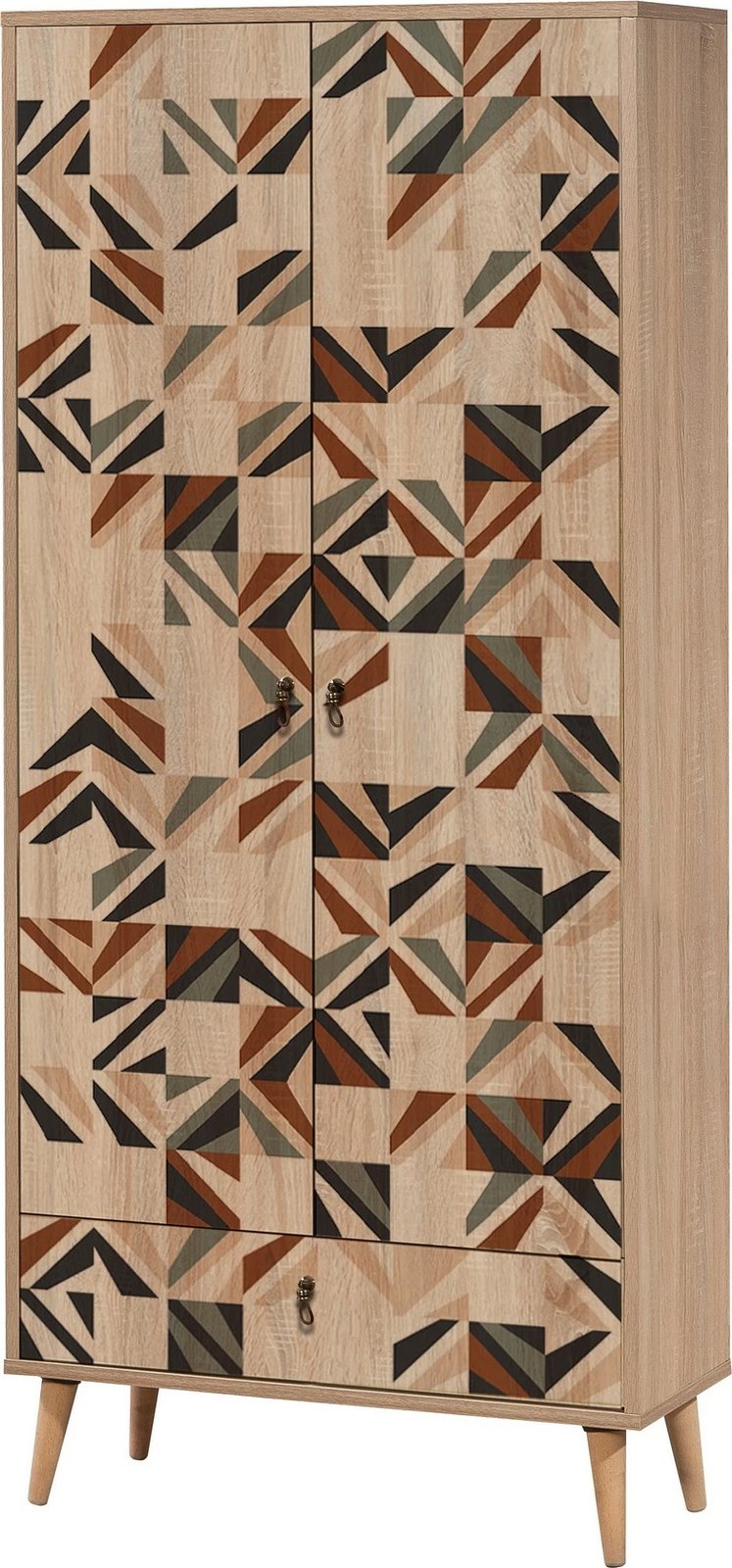 Dollap Hanah Home City Gradrop Triangle, shumëngjyrësh, 80x190x45 cm