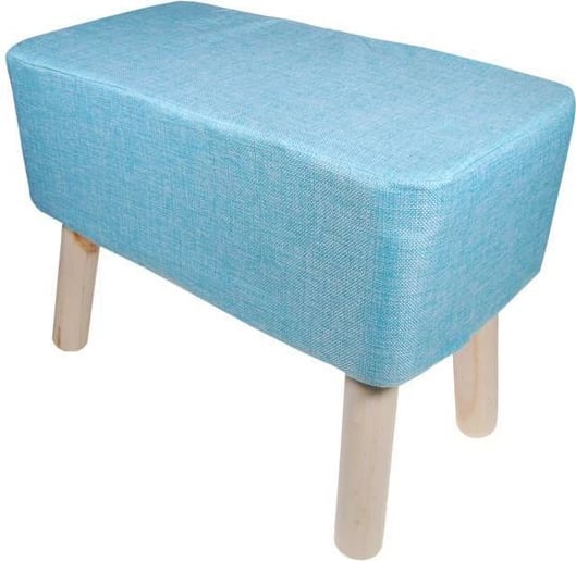 Stol Nextdeco me këmbë druri, H37x50x27cm, Ngjyrë Blu e Çelur