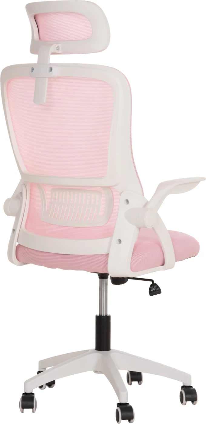 Karrige zyre BLAZER, material rrjete rozë, krahë najloni të bardhë, FH1205.04, 60.5x47x85.5cm