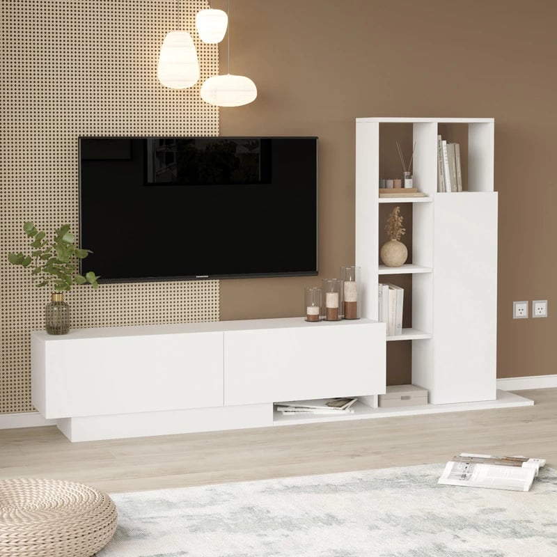 Set dhome dite Damon, ngjyrë e bardhë, 140x29.5x39.5cm