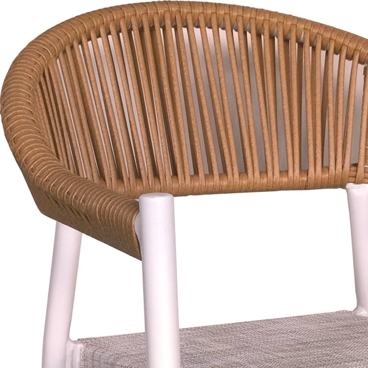 Set tavoline me dy karrige për terasë, Kliton - Elation, alumin, ngjyrë e bardhë-natyrale, 80x80x74cm