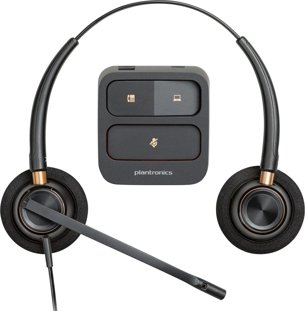 Kufje POLY EncorePro 520 me dy anë, me mikrofon boom, Quick Disconnect, e zezë