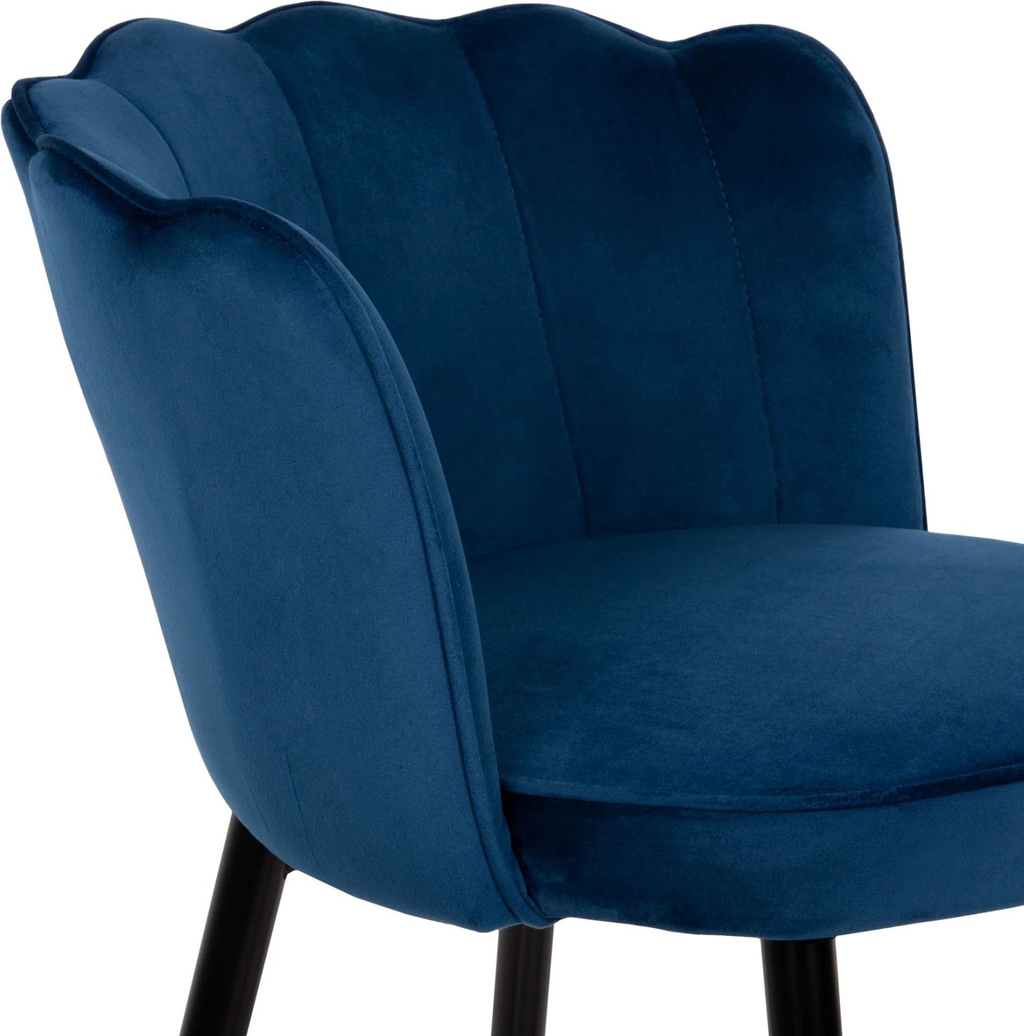 Karrige për bar VESNA, kadife blu, kornizë metalike e zezë, 50x50x90H cm., set prej 2 copë