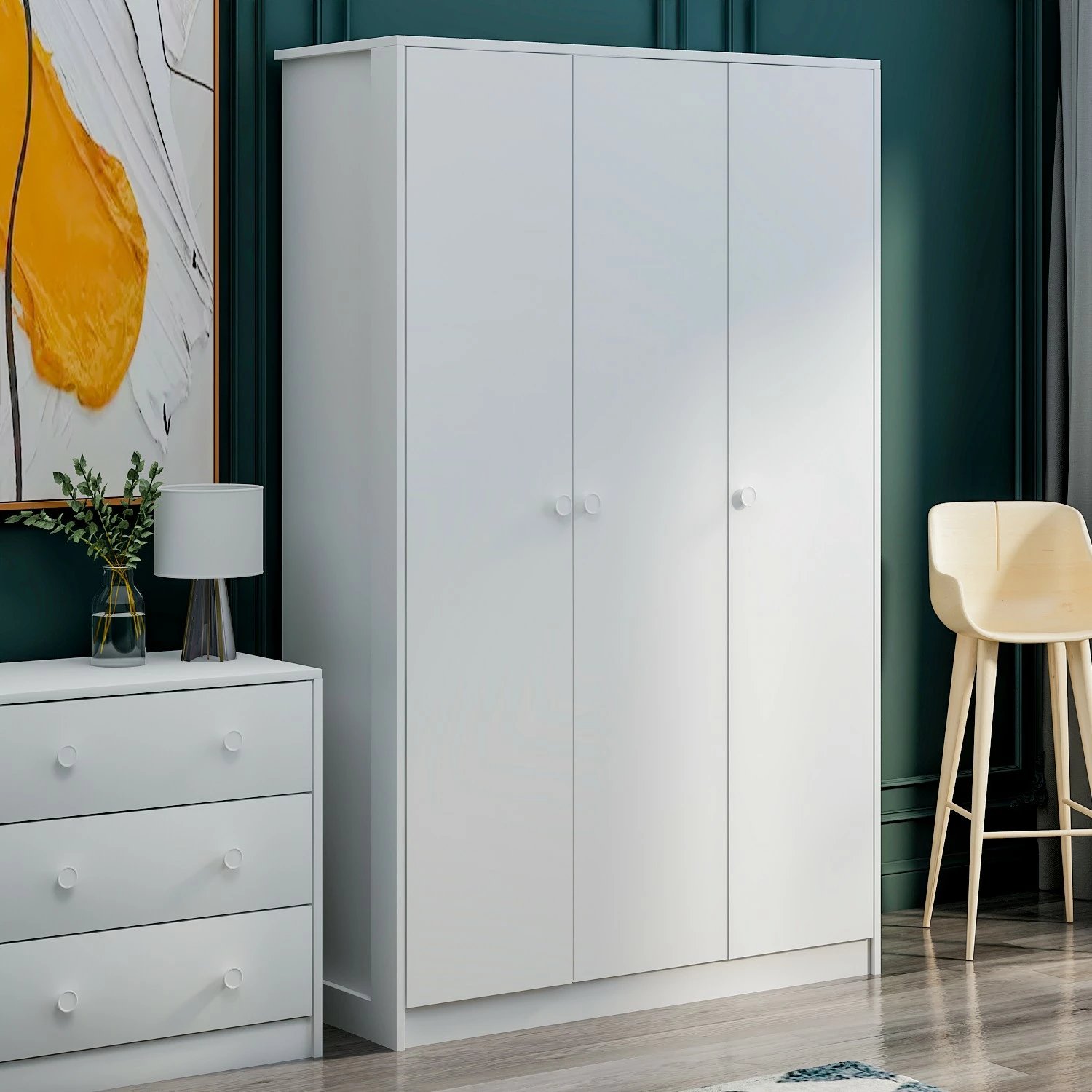 Dollap për dhomë gjumi, ngjyrë e bardhë, Skye Decor, Life