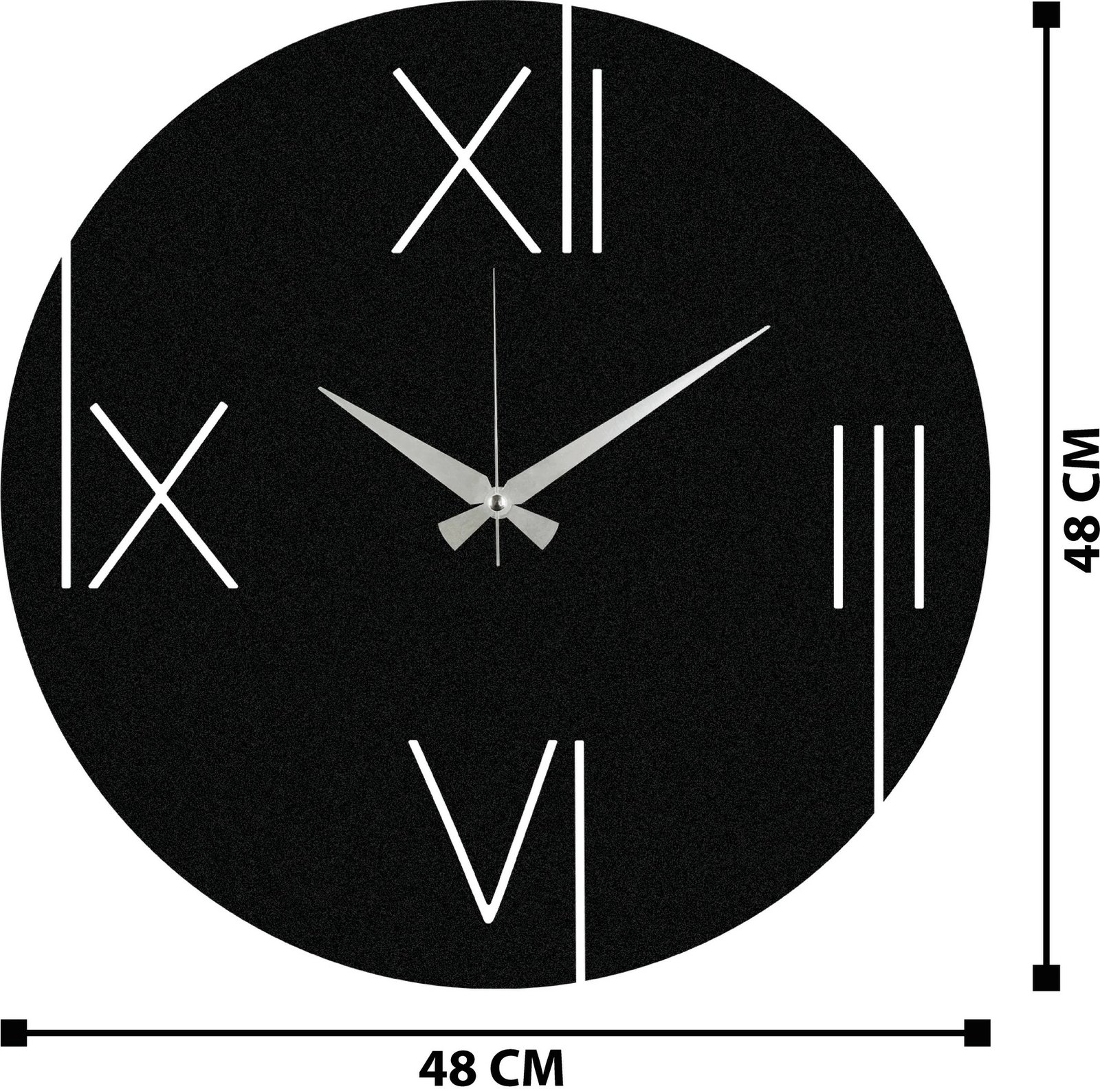 Orë muri dekorative metalike Wallity, e zezë, 48x48cm