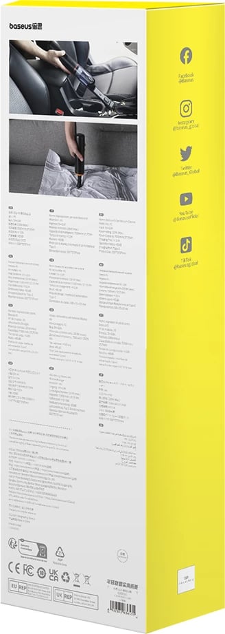 Fshesë portabile Baseus A5, 16000Pa, për makinë, e zezë Fshesë portabile Baseus A5, 16000Pa, për makinë, e zezë