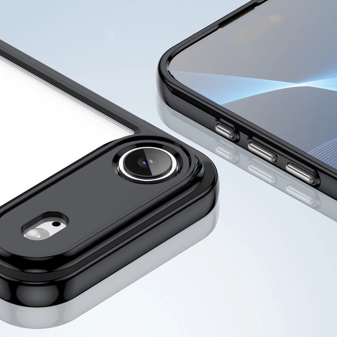 Mbështjellës Hurtel Outer Space për iPhone 17 Air, MagSafe, i zi transparent