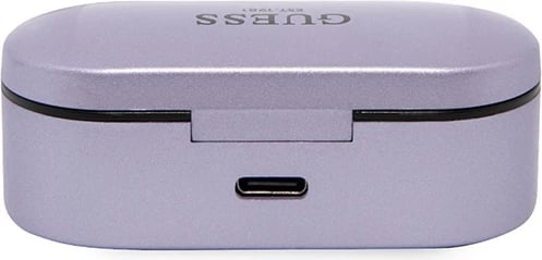 Kufje TWS Guess GUTWST31EU me Bluetooth 5.0, me stacion karikimi 400mAh, Violet