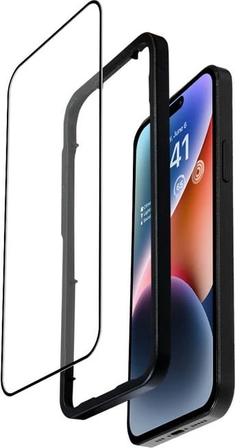 Xham mbrojtës CRONG Anti-Bacterial 3D Armour Glass për iPhone 14 Pro me kornizë instalimi