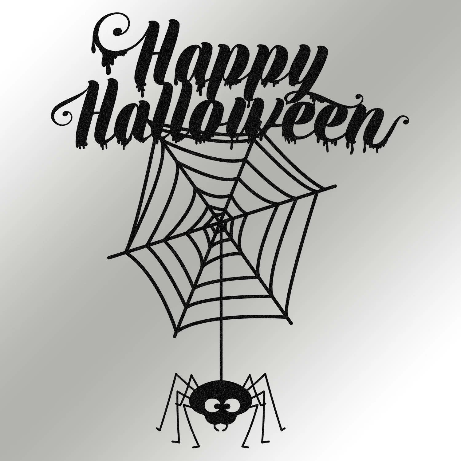 Aksesor dekorativ metalik për mur, Wallity, Halloween 3, ngjyrë e zezë, 60x73cm