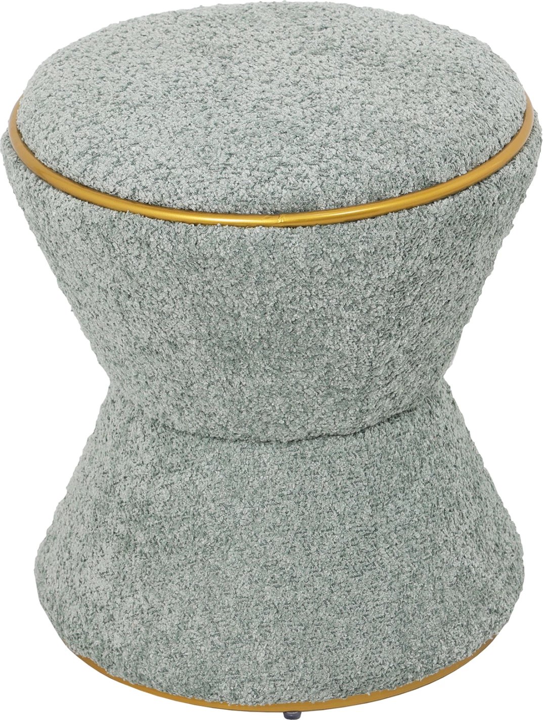 Karrige për bar e rrumbullakët LINNER FH9604.15, pëlhurë boucle, ngjyrë fistik-gold, Φ38.5x43H cm