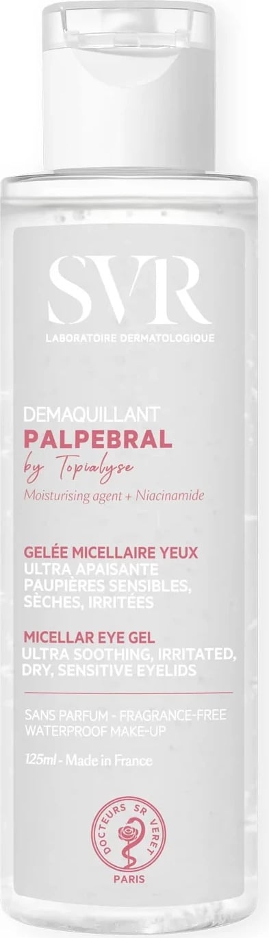 Xhel micelar për heqjen e grimit për femra SVR Palpebral by Topialyse, 125ml