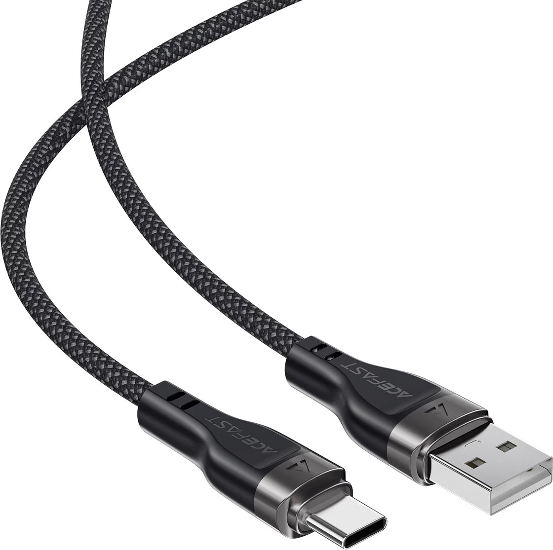 Kabllo Acefast C11-04 USB-A në USB-C, 1.2m, 3A, Magnetike, e zezë