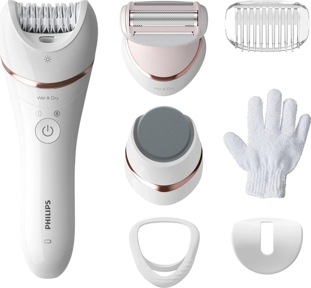 Epilator i lagësht dhe i thatë për këmbë, trup dhe këmbë, Philips BRE 730/10 