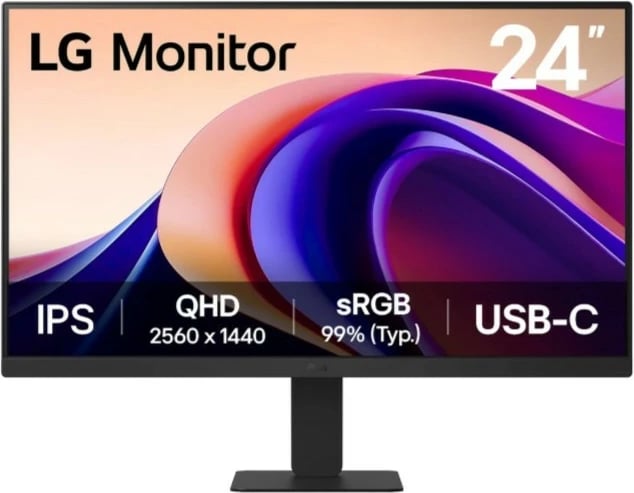Monitor LG 24U631A-B, 23.8", QHD, IPS, 100Hz, USB-C, i zi