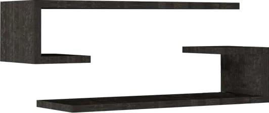 Set rafte muri, melaminë, ngjyrë e zezë, 60x19.6x15cm