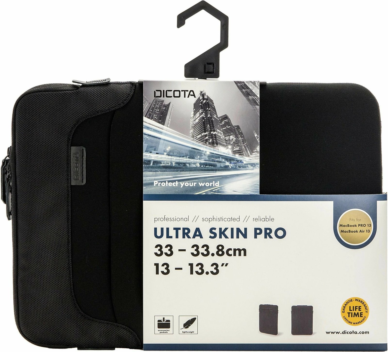 Mbështjellës DICOTA Ultra Skin PRO, 13-13.3", i zi