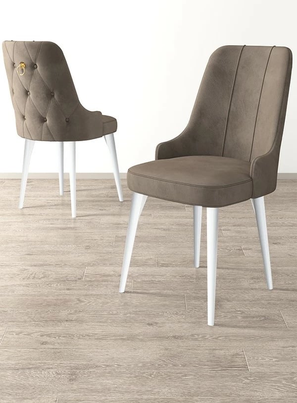 Set karrigesh (4 copë), Hanah Home Newa, kapuçino, e bardhë