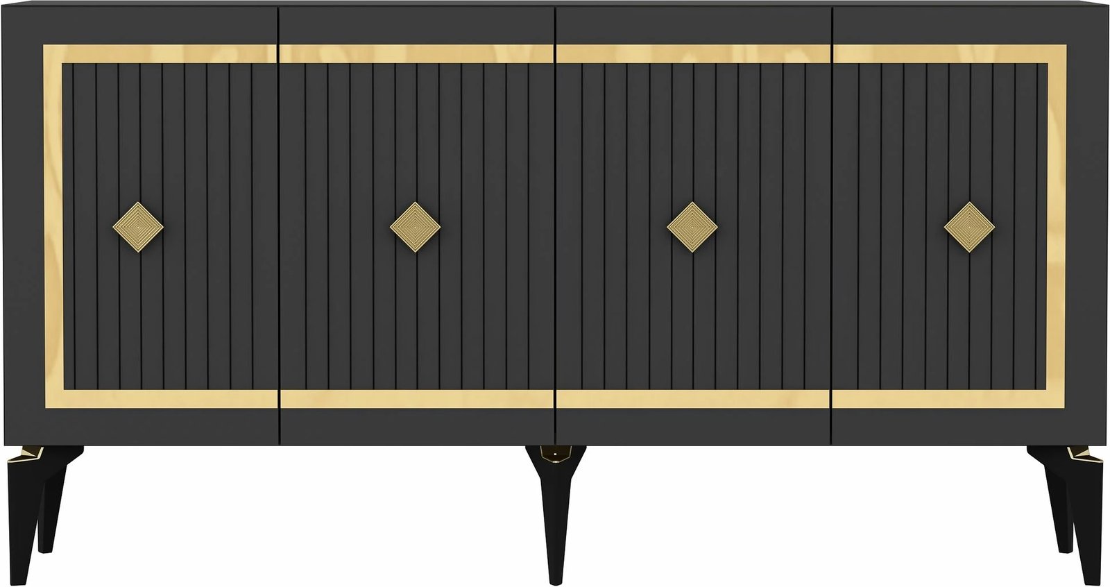 Konsolë Skye Decor, ngjyrë antracit dhe ari, Nova