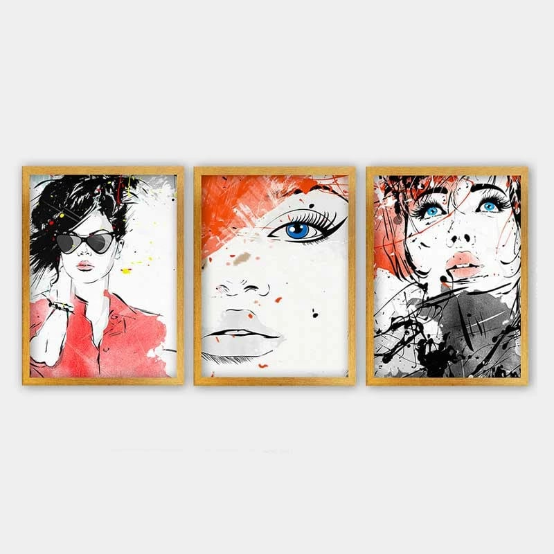 Pikturë dekorative me kornizë (3 copë), Wallity, 3AC_2848730_3545