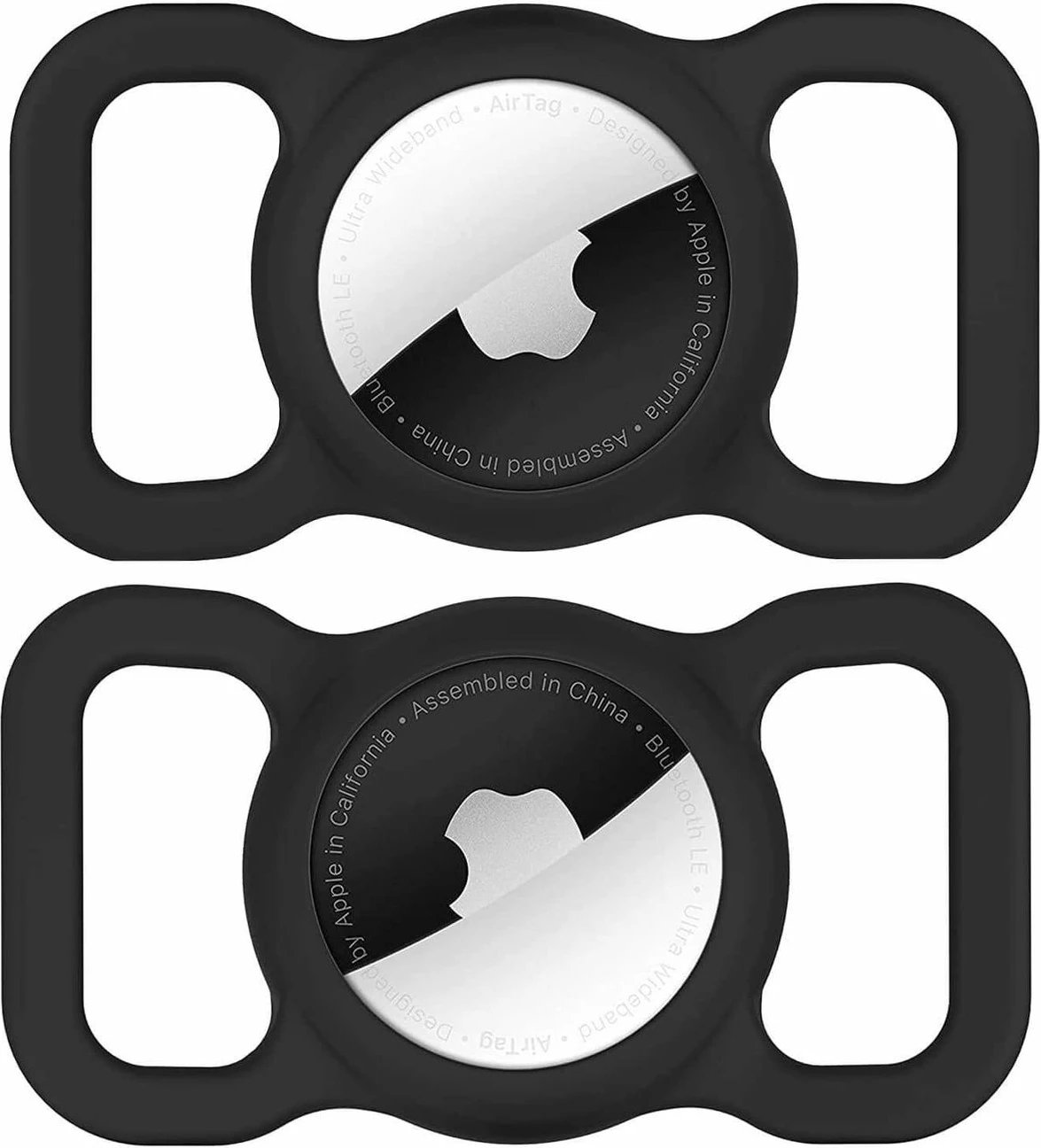 Mbështjellës silikon për AirTag Hurtel, për qafore qeni ose mace, i zi