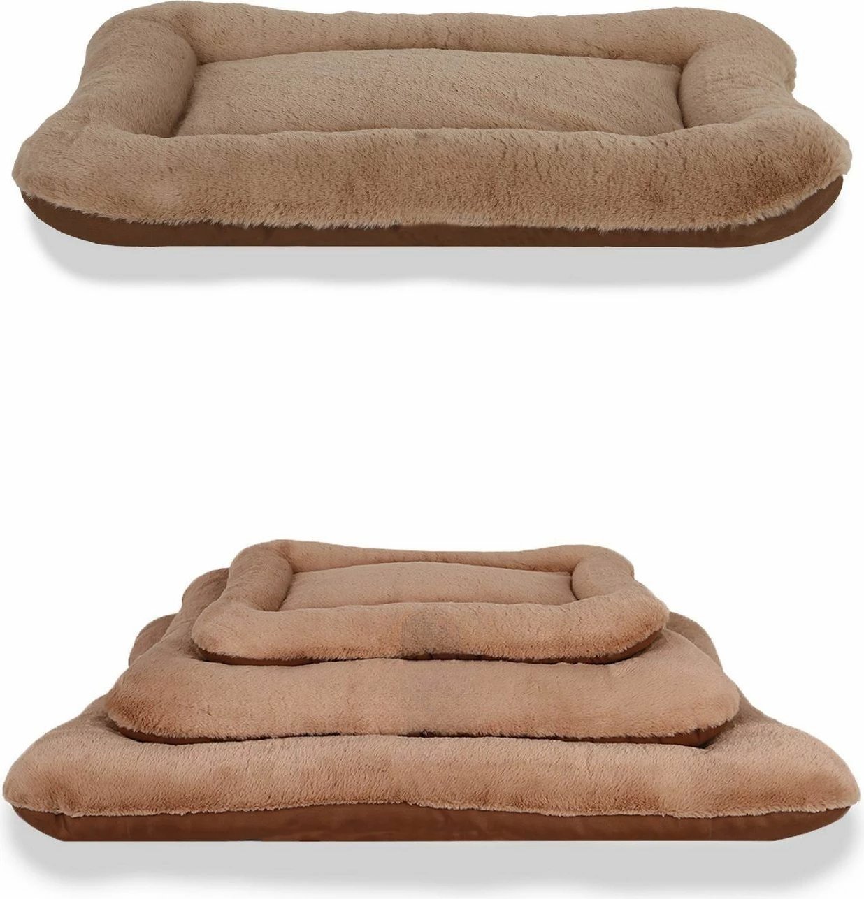 Shtrat për qen Sally, ngjyrë kafe, 75x95cm