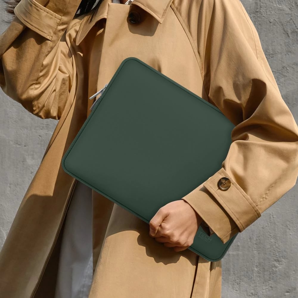 Kasë laptopi Tech-Protect NeoSlim 13-14 inç me çantë aksesorësh, e gjelbër