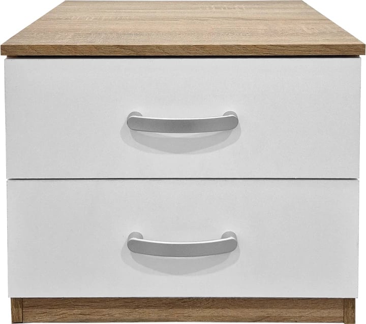 Komodinë anës krevati Athos, ngjyrë sonoma-e bardhë, 48x40x41.5cm