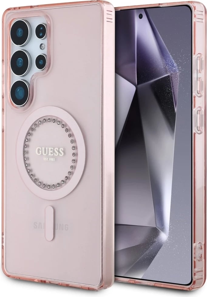 Mbështjellës Guess për Samsung Galaxy S25 Ultra, MagSafe, Rozë