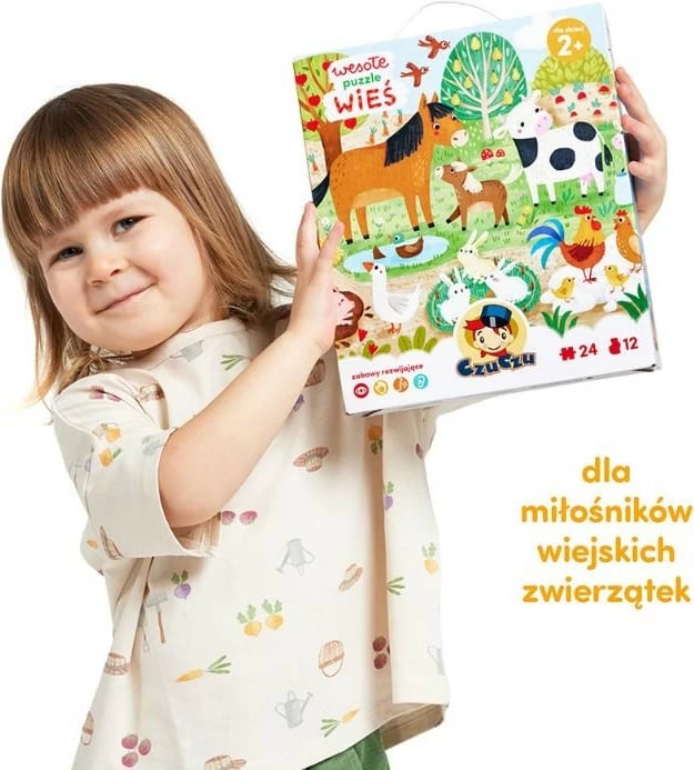 Puzzle për fëmijë CzuCzu Fun Puzzles 24 pjesë, fermë, shumëngjyrëshe