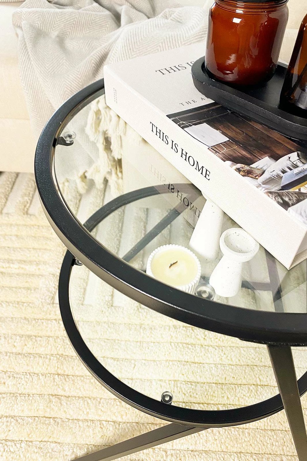 Tavolinë anësore Skye Decor, Valencia, e zezë