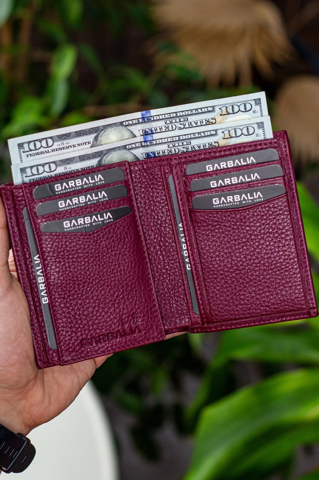 Portofol për burra, ngjyrë e kuqe claret, Zoozie Bags, Rilton