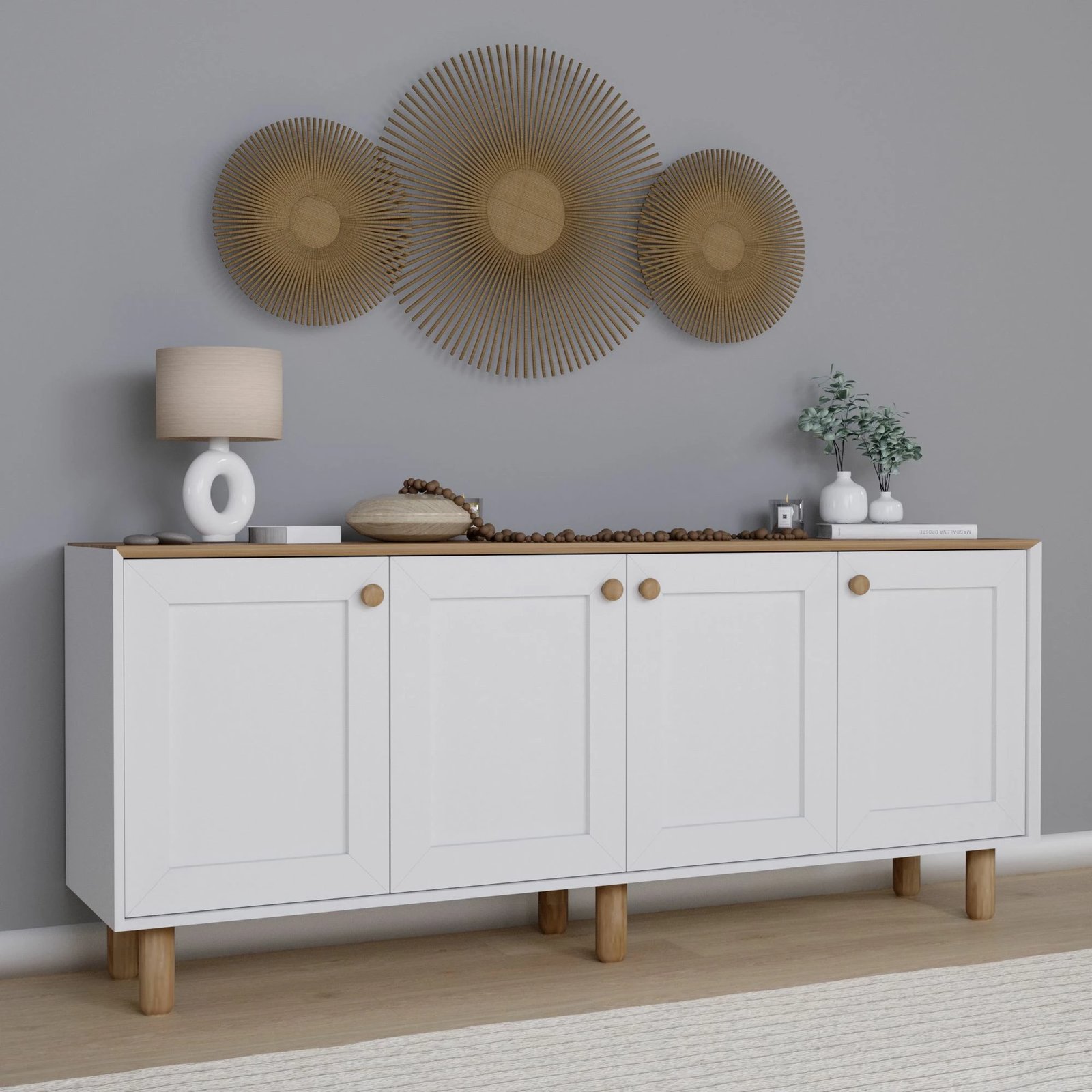 Konsolë Skye Decor, bohemiane, ngjyrë arre e çelët, 1600-71