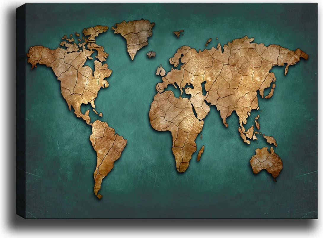 Pikturë kanavace harta e botës FH7197.01 100x3x70 cm