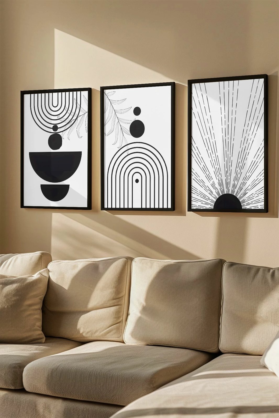 Pikturë dekorative me kornizë (3 copë), Wallity, Artvmodel15-Sıyah