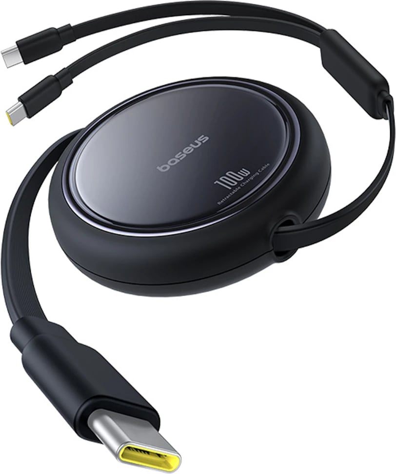 Kabllo tërheqëse USB-C Baseus Bright Mirror Series, 2x USB-C, 100W, 1m, e zezë