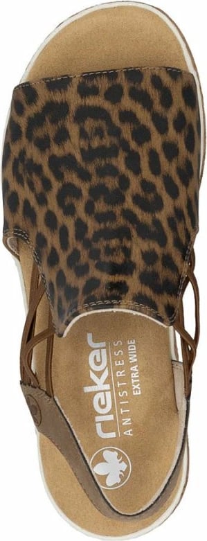 Sandale platforme femra Rieker 62741-90, leopard bezhë