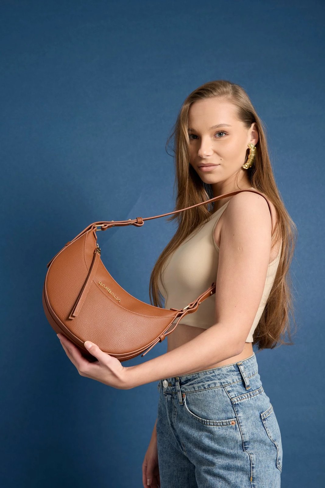 Çantë krahu Zoozie, Santorini, ngjyrë kafe e hapur