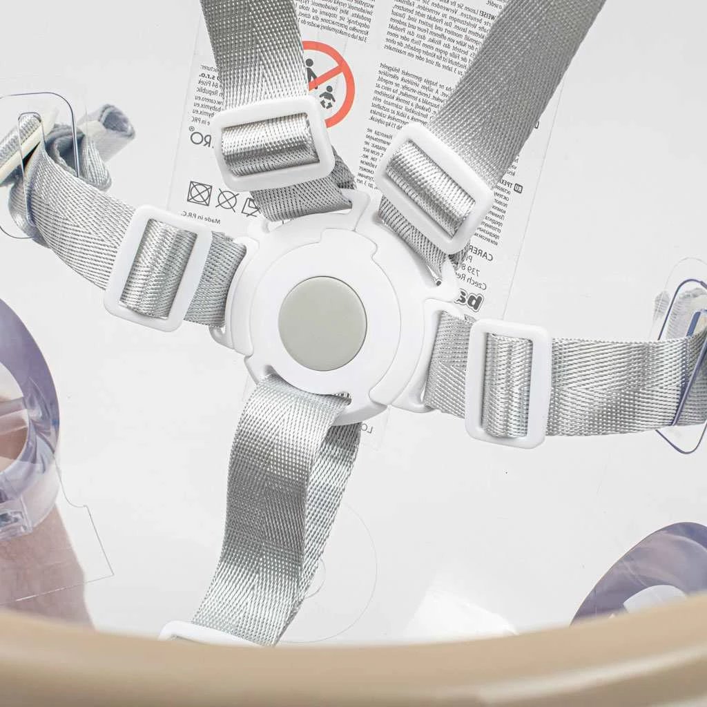 Karrige ushqimi bebe, Baby Mix, Ingrid, tabaka e dyfishtë e rregullueshme, këmbë druri, rrip 5-pikësh, deri 15 kg, bezhë