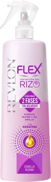 Kondicioner pa shpëlarje për flokë kaçurrela Revlon Flex me keratinë, 400ml
