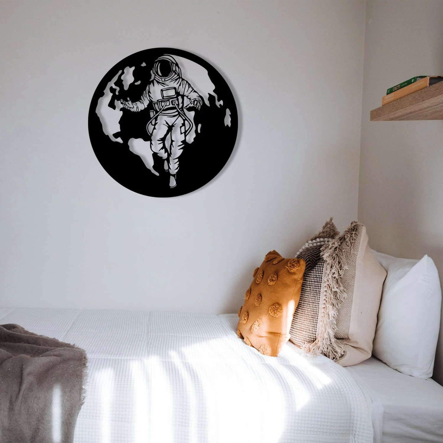 Aksesor dekorativ metalik për mur, Wallity, Asti, ngjyrë e zezë, 61x61cm