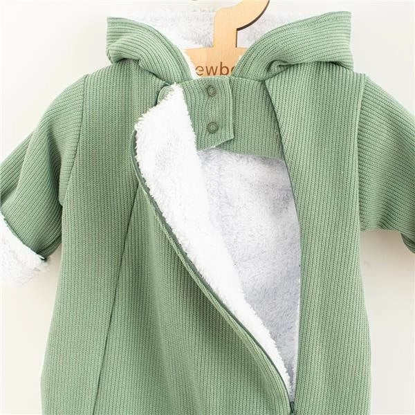 Kombinezon bebi dimëror me kapuç, New Baby, Frosty, madhësi 74 (6–9m), jeshile mente