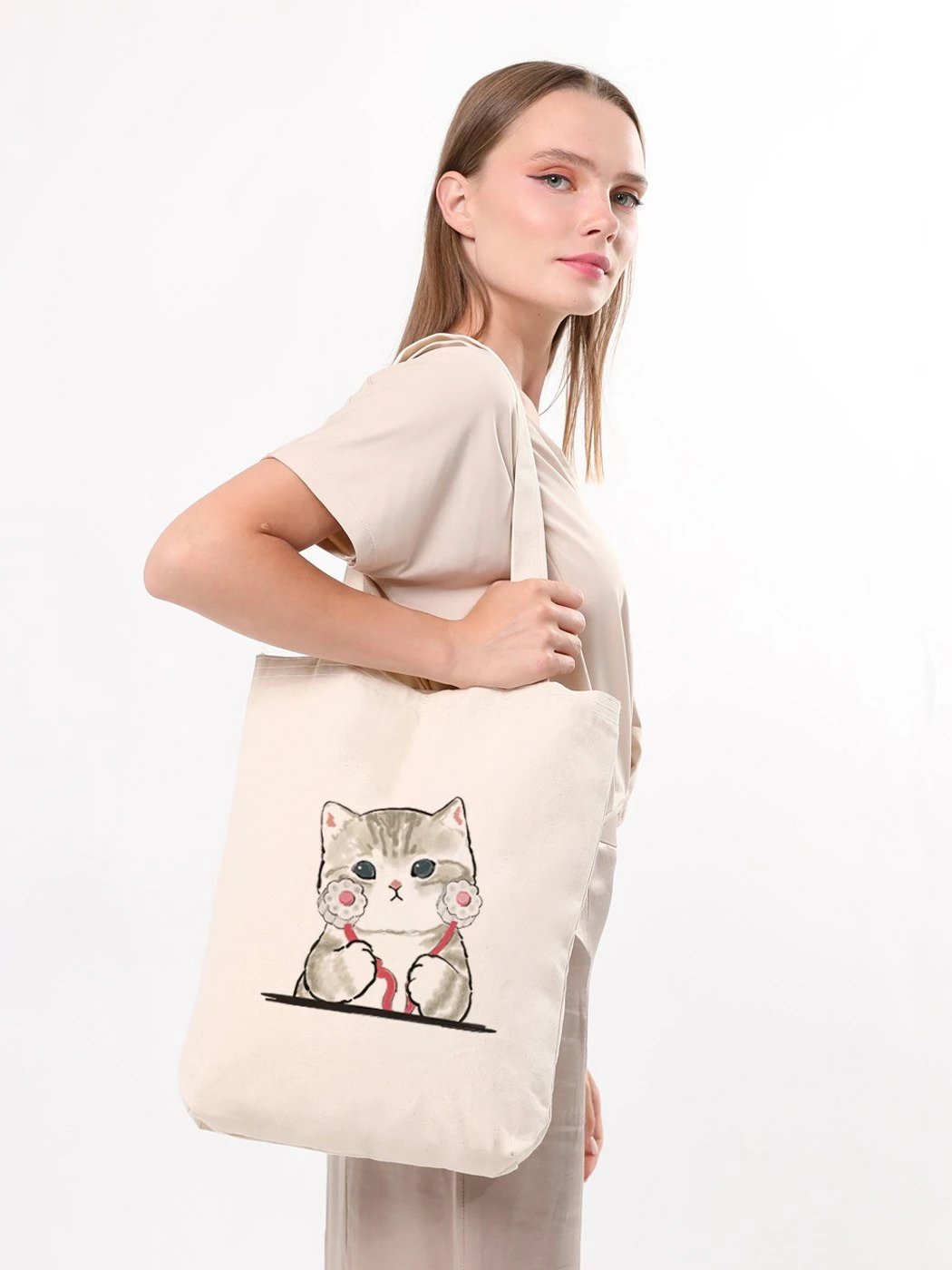 Qese tote Zoozie Bags, krem, 1613