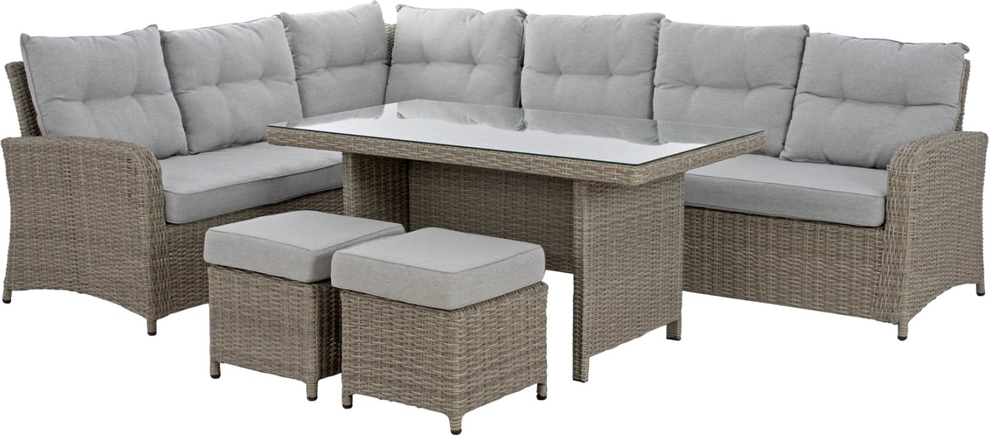 Set salloni alumini me dy karrige për bar dhe sipërfaqe tavoline gri FH5144.21