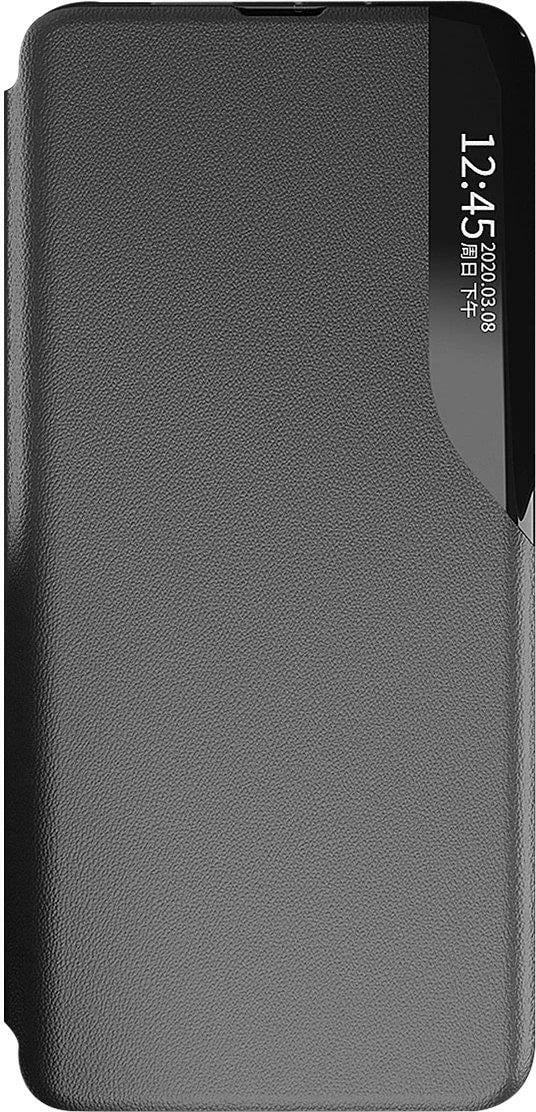 Mbështjellës Hurtel Eco Leather View Case për Samsung Galaxy A73, me kapak dhe mbajtëse, Blu