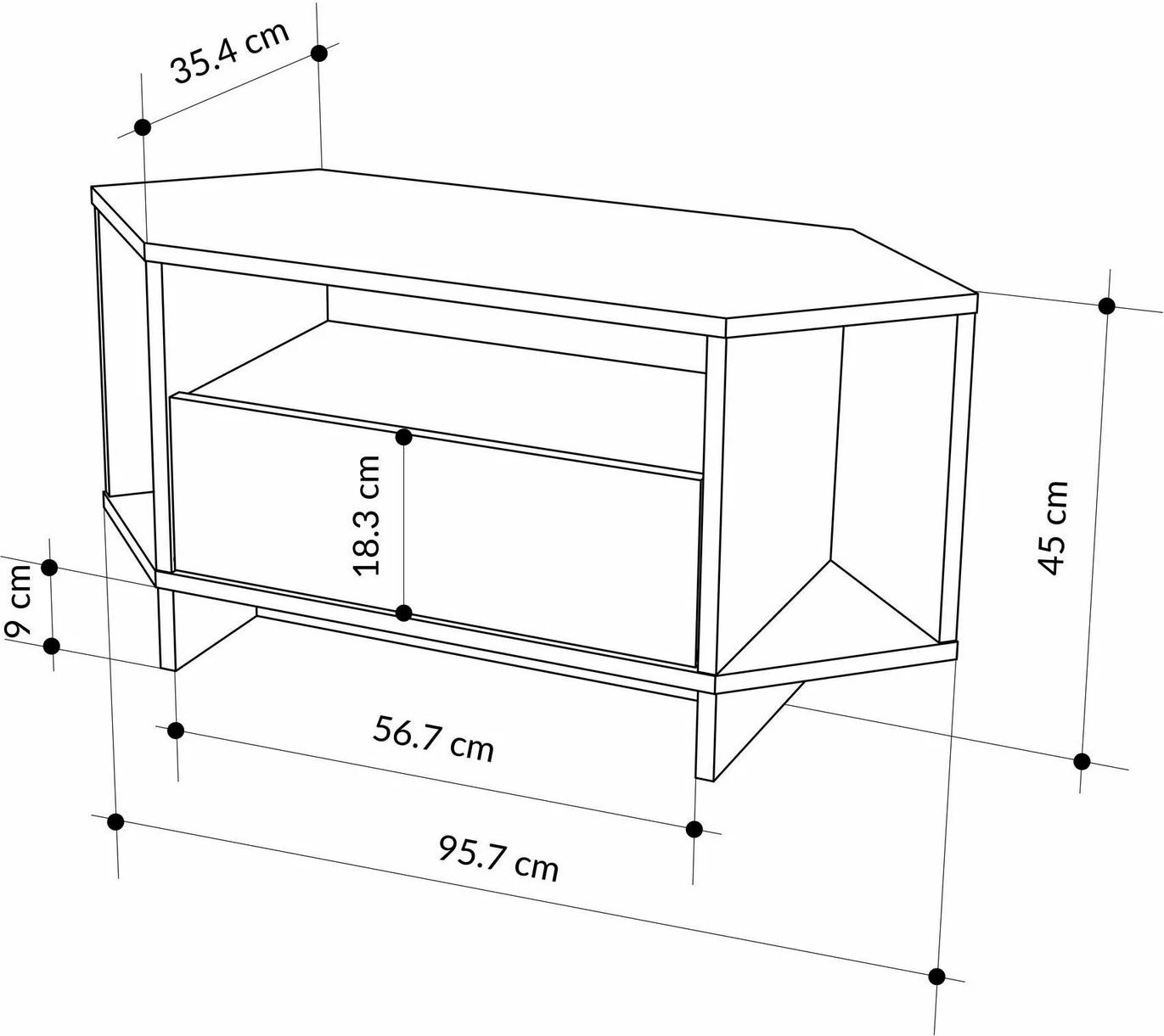 Komodë për TV Skye Decor, e bardhë, Viva