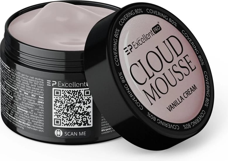 Xhel ndërtues për thonj për femra Excellent PRO Cloud Mousse Gel Vanilla Cream 50g