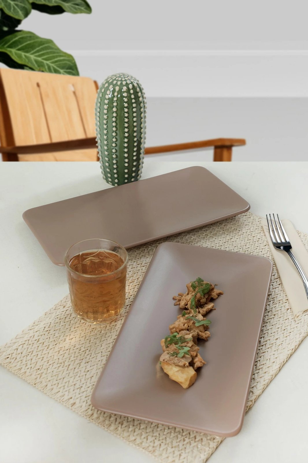 Set pjatash servirëse, 2 copë, ngjyrë taupe, Hermia Concept, ST032002F977A000000MAKYK00