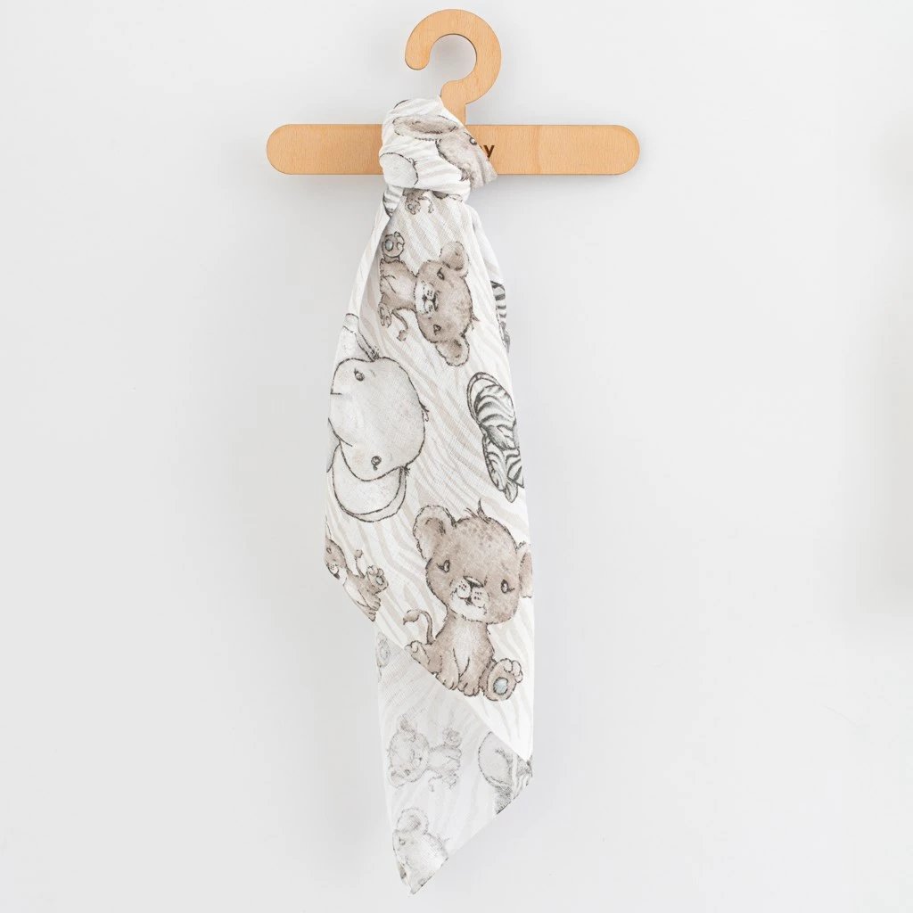 Pelenë pambuku, New Baby, 70x80 cm, set 3 copë, me print, ngjyrë sipas fotos